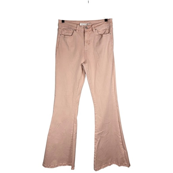 Altar'd State Denim - Altar'd State Mid Rise Flare Jeans, Dusty Pink, Size 28
